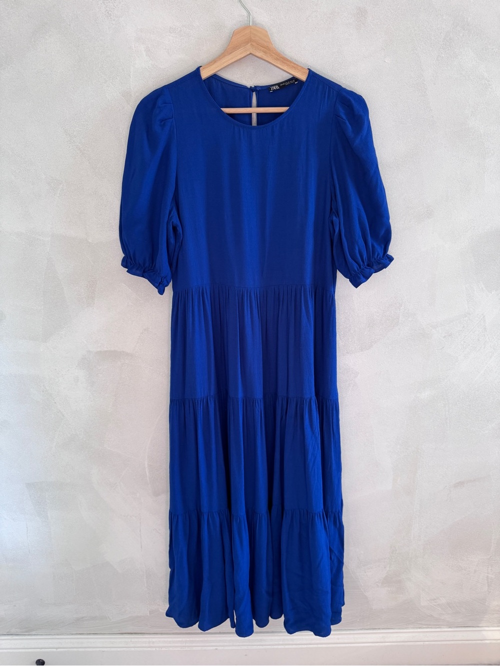 Blue Tiered Midi Dress by Zara